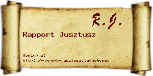 Rapport Jusztusz névjegykártya